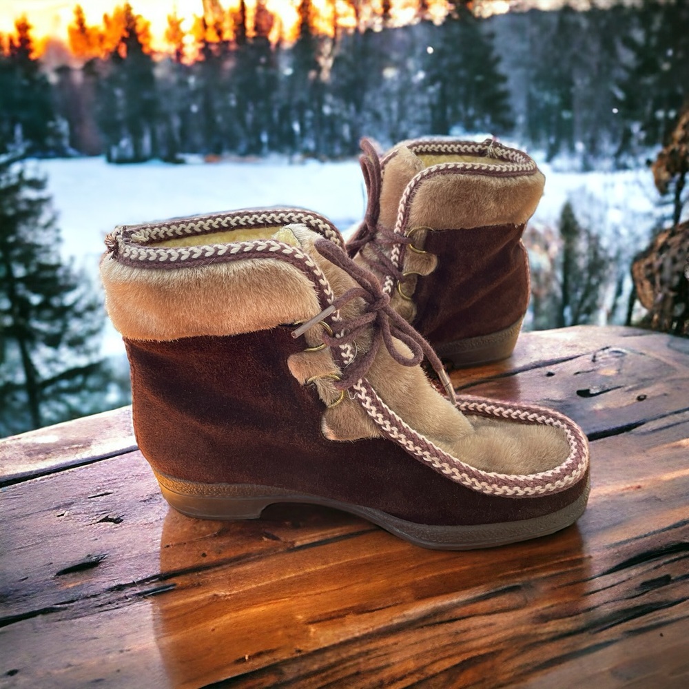 Cozy Brown and Tan Ankle Boots